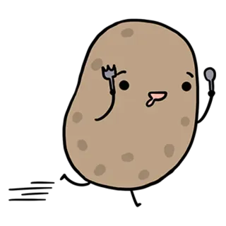 🏃 1e52fd3f pomme de terre, nourriture, légume, dessin animé, kawaii, mignon whatsapp sticker