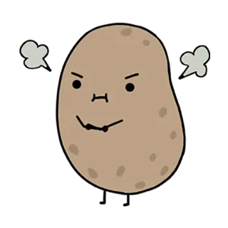 😡 36284f48 pomme de terre, colère, dessin animé, nourriture, légume, personnage whatsapp sticker
