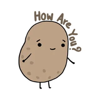 👋 87d73a08 pomme de terre, nourriture, légume, mignon, dessin animé whatsapp sticker