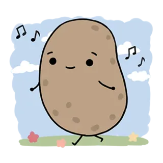 🤗 977e8f59 pomme de terre, mignon, danse, dessin animé, nourriture whatsapp sticker