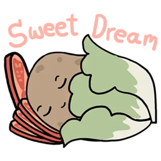 😴 a8c98934 pomme de terre, dormir, légumes, nourriture whatsapp sticker