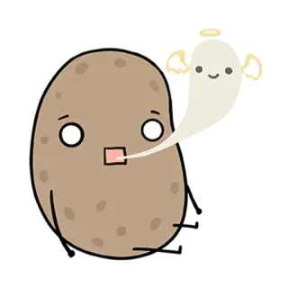 😨 d14d5215 pomme de terre, dessin animé, mignon, nourriture whatsapp sticker