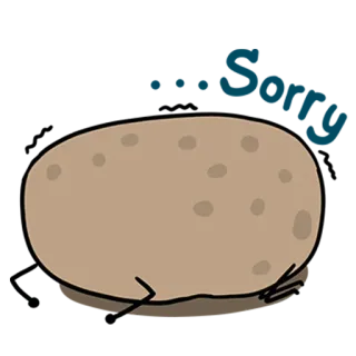 🙏 e4e40171 pomme de terre, nourriture, légume, dessin animé, autocollant whatsapp sticker