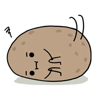 🤥 eb50707d pomme de terre, dessin animé, mignon, nourriture, légume whatsapp sticker
