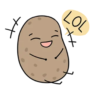 😂 f7ce8fe8 LOL pomme de terre, lol, dessin animé, sticker, rire whatsapp sticker