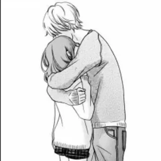 ❤️ 6f42f581 abrazo, anime, manga, pareja, abrazo, afecto, amor telegram sticker