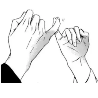 🌟 e34a4775 promesa meñique, promesa, amistad, acuerdo, gesto con la mano, jurar, dedos telegram sticker