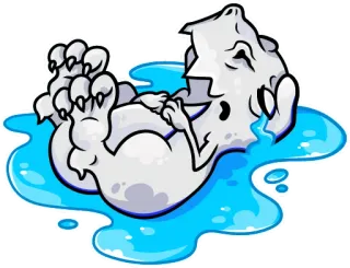 😭 4fa42ff9 urso polar, água, desenho animado, animal, mamífero, fofo, ilustração telegram sticker