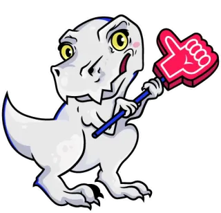 👍 6edc62af dinossauro, desenho animado, dedo de espuma, mascote, fã, fofo, animal telegram sticker