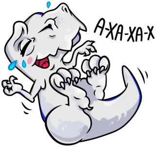 😂 6f42f71e A-XA-XA-X dinossauro, rindo, desenho animado, adesivo, humor, réptil telegram sticker