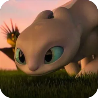 🥹 e47a13b6 Light Fury How to Train Your Dragon: The Hidden World smok, fantasy, zwierzę, słodki, biały whatsapp sticker