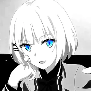 🖤 54b742c8 anime, chica, ojos azules, linda, personaje telegram sticker