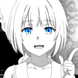 💙 7544916f anime, chica, ojos azules, dibujo animado, personaje telegram sticker