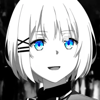 🖤 98b85f79 Anime, chica, ojos azules, pelo corto, XII telegram sticker