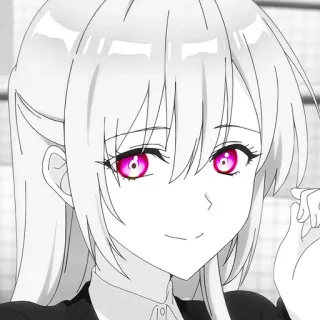 💗 bfc37dc8 Anime, Chica, Dibujo animado, Manga, Sonriendo, Ojos rosas telegram sticker