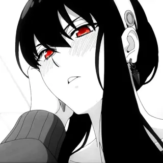 ❤ da61368f Yor Forger Spy × Family anime, yor forger, spy x family, ojos rojos, mujer, dibujos animados, manga telegram sticker