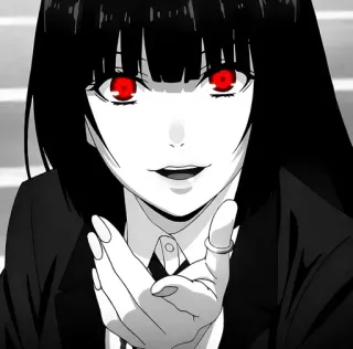 🖤 f33d4a17 Yumeko Jabami Kakegurui Anime, Manga, Apuestas, Ojos rojos, Pelo negro, Chica telegram sticker
