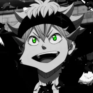 🖤 74d61d15 Asta Black Clover อนิเมะ, แอสต้า, แบล็คโคลเวอร์, มังงะ, โชเน็น whatsapp sticker