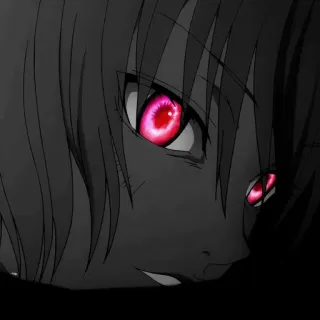 ♥️ 9fde48ee อนิเมะ, มังงะ, ดวงตา, ใบหน้า, มืด, ภาพเหมือน whatsapp sticker