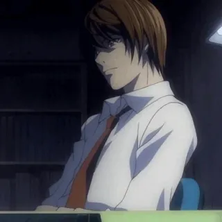 ⚖ 12f17776 Light Yagami Death Note Anime, Bureau, Licht, Manga telegram sticker
