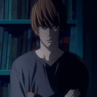 ⚖ 594bf2a4 Light Yagami Death Note Anime, Manga, Serieus, Intellectueel, Donker telegram sticker