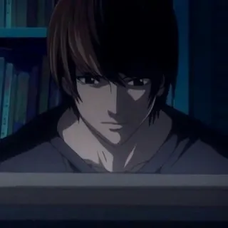 ⚖ 5c9176db Light Yagami Death Note anime, death note, light, yagami, intellectueel, plotting telegram sticker