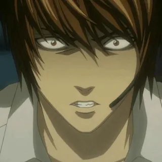 ⚖ 8cd718cb Light Yagami Death Note Anime, Protagonist, Serieus, Intens, Schurk telegram sticker