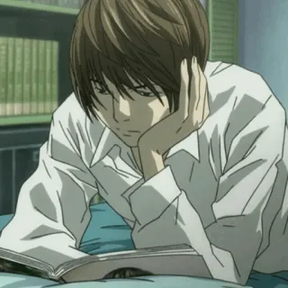 ⚖ ab9b9477 Light Yagami Death Note Anime, Lezen, Student, Studeren, Manga telegram sticker