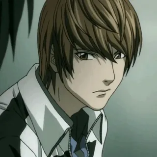 ⚖ b8df6625 Light Yagami Death Note Anime, Manga, Kira, Dood, Notitie telegram sticker