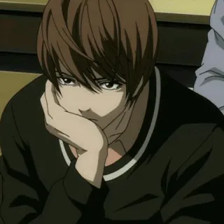 ⚖ be61f281 Light Yagami Death Note Anime, Manga, Denken, Intellectueel telegram sticker