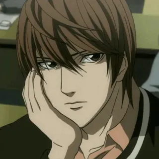 ⚖ c2c13451 Light Yagami Death Note Anime, Intelligent, Serieus, Kalm, Doordacht telegram sticker