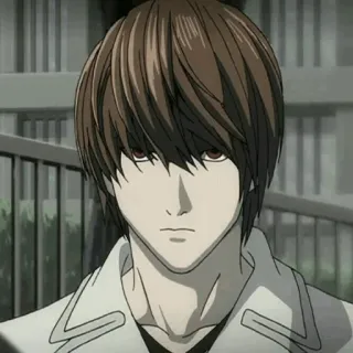 ⚖ c70f882a Light Yagami Death Note Anime, Manga, Protagonist, Serieus, Intellectueel telegram sticker