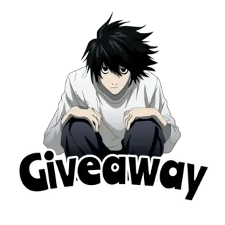 🔊 d4148340 L Death Note Giveaway Anime, Death Note, Gewinnspiel, Charakter, L, Manga telegram sticker
