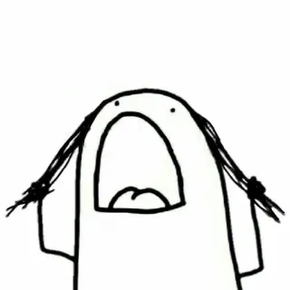 😫 5901adfb gritando, dibujo, emocional, impactado, expresión, dibujos animados telegram sticker