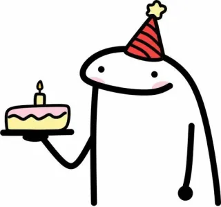 🥳 cdd93be1 cumpleaños, tarta, fiesta, celebración, dibujos animados, florkofcows telegram sticker