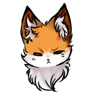 😫 0b3835e7 renard, animal, dessin animé, en colère, mignon telegram sticker