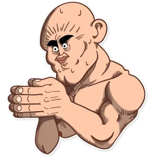 👏 27a25461 мужчина, мем, смешно, лысый, бодибилдер, обидный, шутка, персонаж telegram sticker