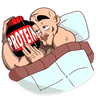 😴 8fd91e1b PROTEIN протеин, фитнес, спортзал, бодибилдинг, мышцы, добавки telegram sticker