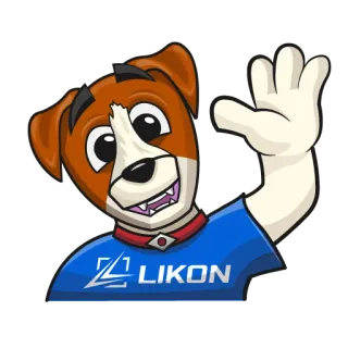 👋 0921e863 LIKON Hund, Cartoon, Maskottchen, Logo, Likon whatsapp sticker