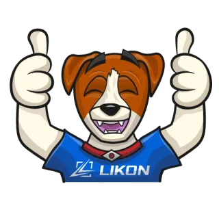 👍 3c8b9951 LIKON Hund, Daumen hoch, Fröhlich, Cartoon, Tier whatsapp sticker