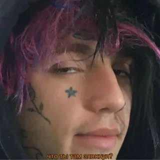 👺 1c1c1175 Lil Peep что ты там зявкнул? Lil Peep, ラッパー, 音楽, 歌手, ポートレート, 顔 telegram sticker