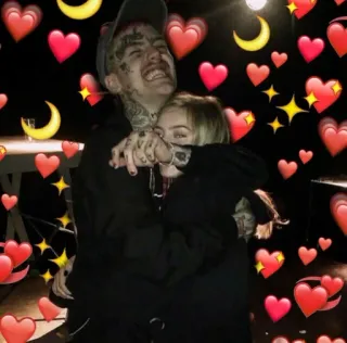 🤗 7498af65 Lil Peep Lil Peep, ミュージシャン, ラッパー, カップル, 愛, ハグ telegram sticker