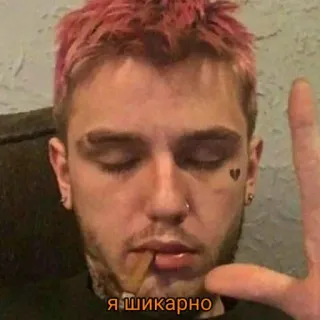 🤟 9e1a941e Я шикарно 人物, ポートレート, 男性, ロシア人, lil peep telegram sticker