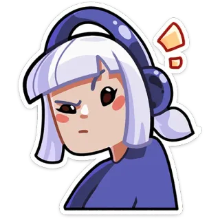 🤨 a9b26687 adesivo, cartone animato, anime, esclamazione, personaggio, cuffie telegram sticker