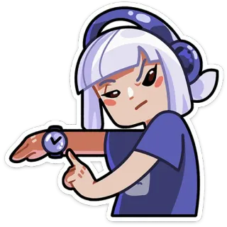 ⏳ d3890d59 ragazza, cuffie, orologio, tempo, casual telegram sticker