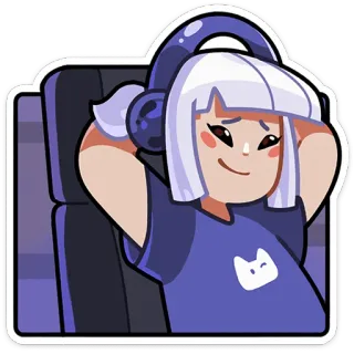 ☺️ e9600c63 Ragazza anime, Gaming, Cuffie, Cartone animato, Discord, Rilassato, Casual telegram sticker