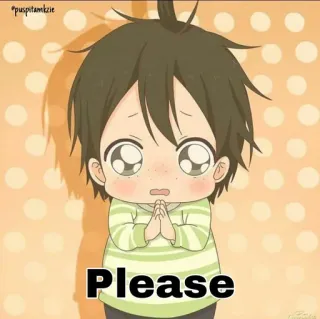 🙏 55841294 Please Anime, Richiesta, Carino, Implorante, Cartone animato telegram sticker