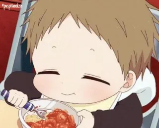 🍝 7384921d neonato, mangiare, anime, cartoni animati, bambino telegram sticker