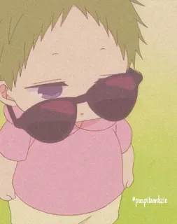 😎 9d8c53de Anime, Bambino, Occhiali da sole, Carino, Figo telegram sticker