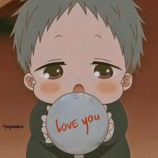💋 a5122b94 love you bambino, carino, amore, palla, anime telegram sticker